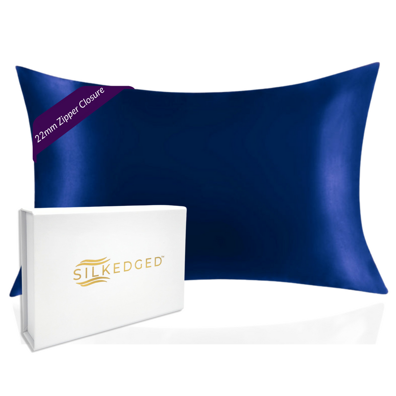 Silk Pillowcase - Navy Blue - Queen