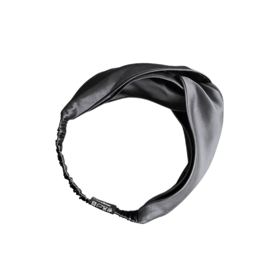 Charcoal Grey Silk Headband