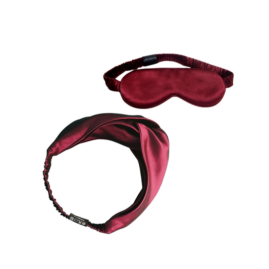 Elegant Silk Headband + Sleep Mask Pair