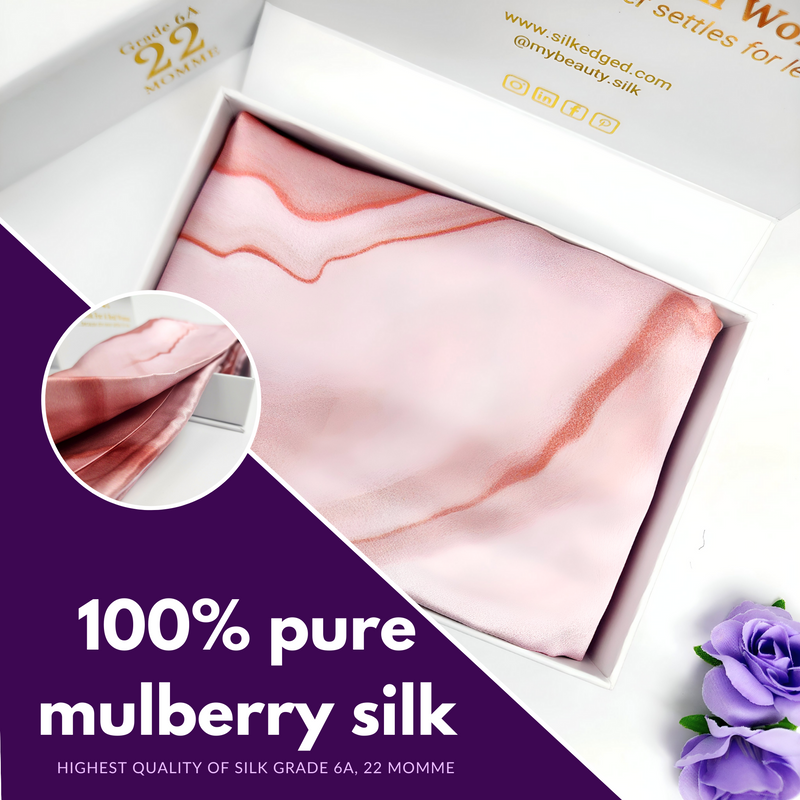 Silk Pillowcase - Auburn Marble - Queen
