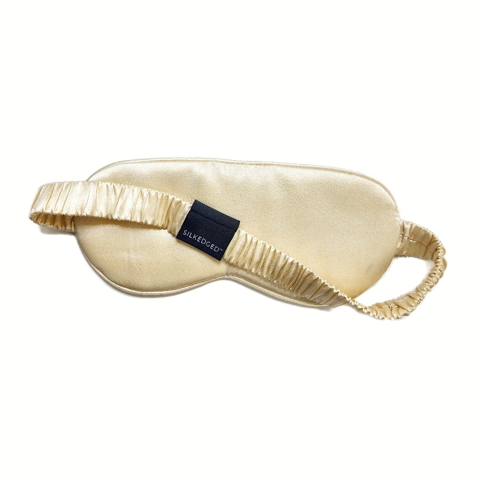 Silk Sleep Mask - Champagne - SILKEDGED MULBERRY SILK Co.