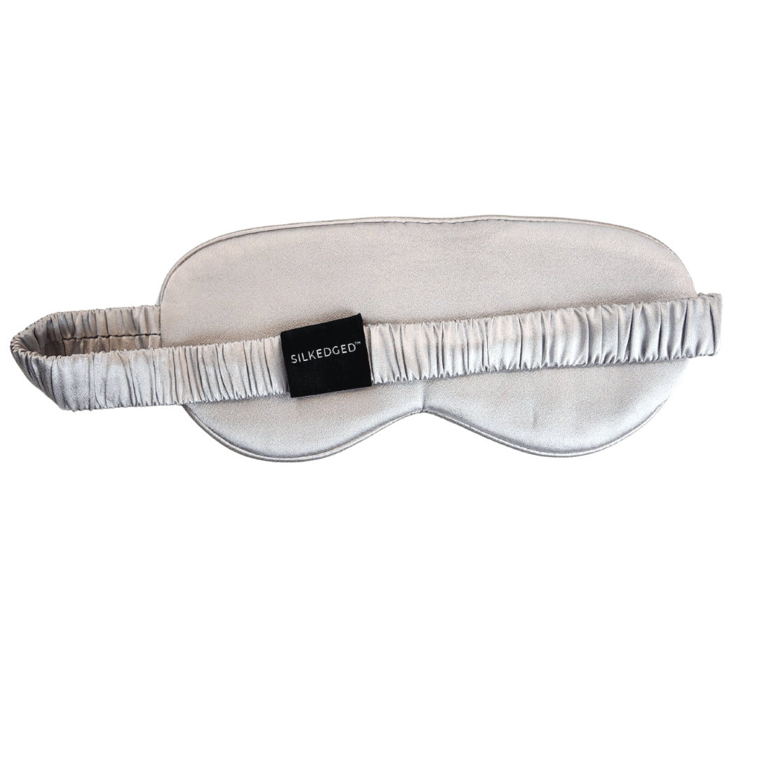 Silk Sleep Mask - Silky Silver - SilkEdged Mulberry Silk Co