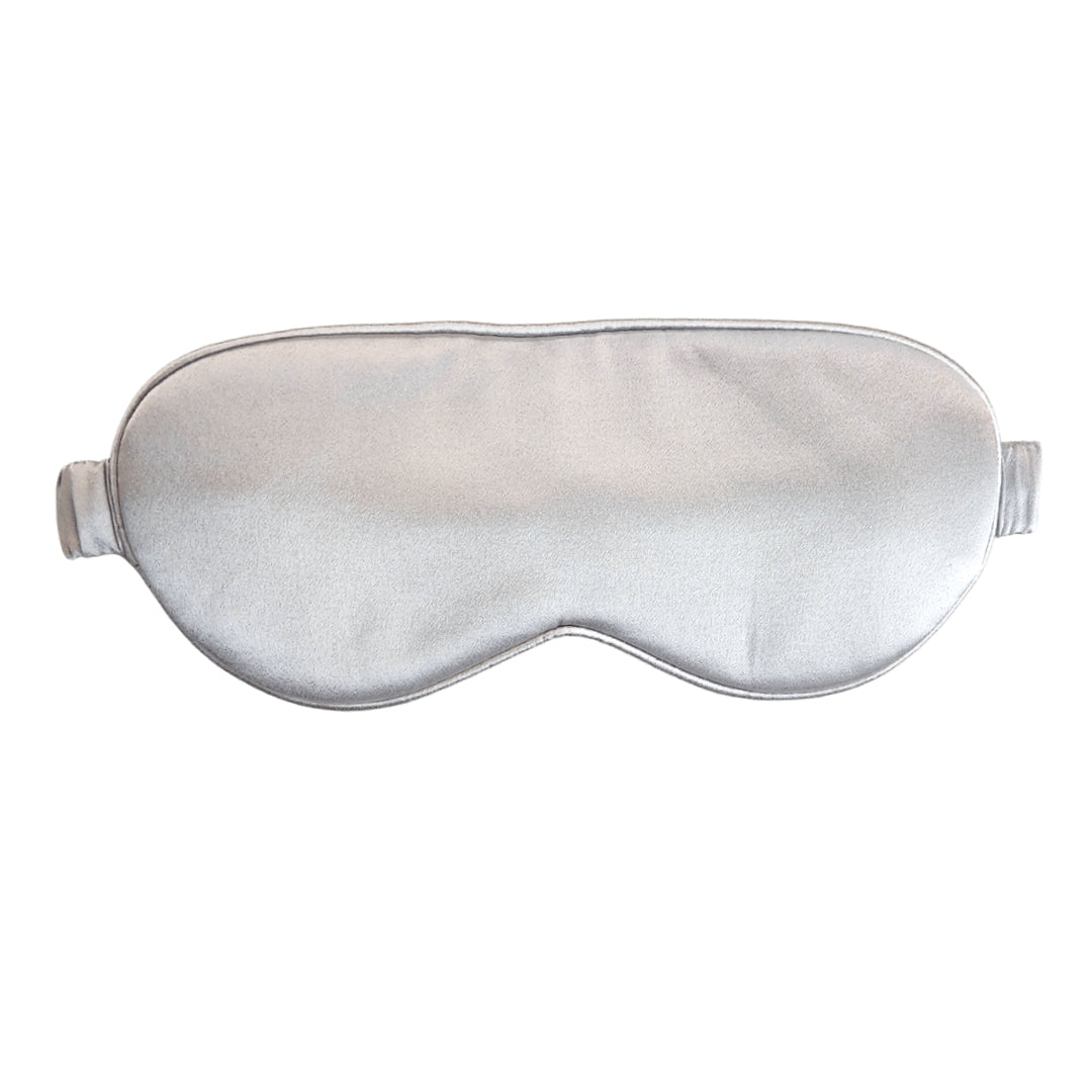 Silk Sleep Mask - Silky Silver - SilkEdged Mulberry Silk Co