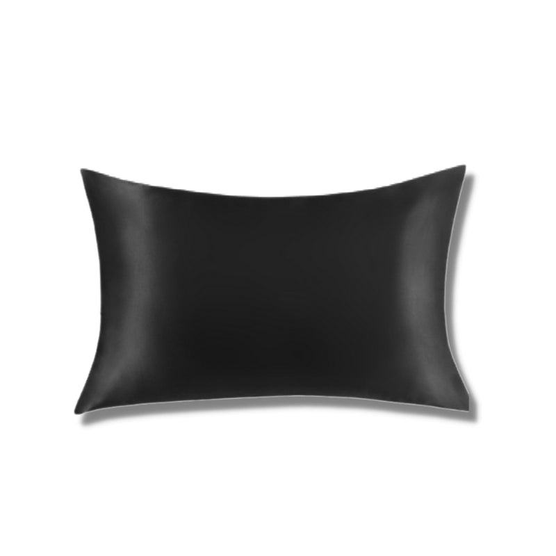Silk Pillowcase - Caviar Black - Queen - SILKEDGED MULBERRY SILK Co.